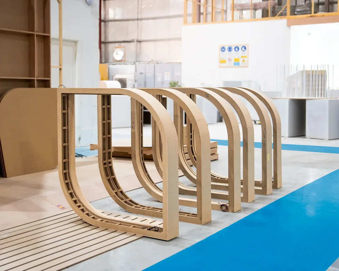 Evolution Scenic prototype approved before repeated CNC component production.
