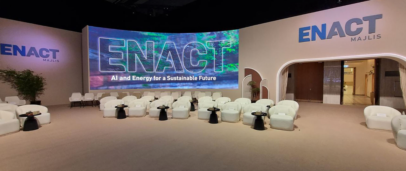 Evolution Scenic curved LED plenary environment for ADNOC ENACT Majlis in Abu Dhabi