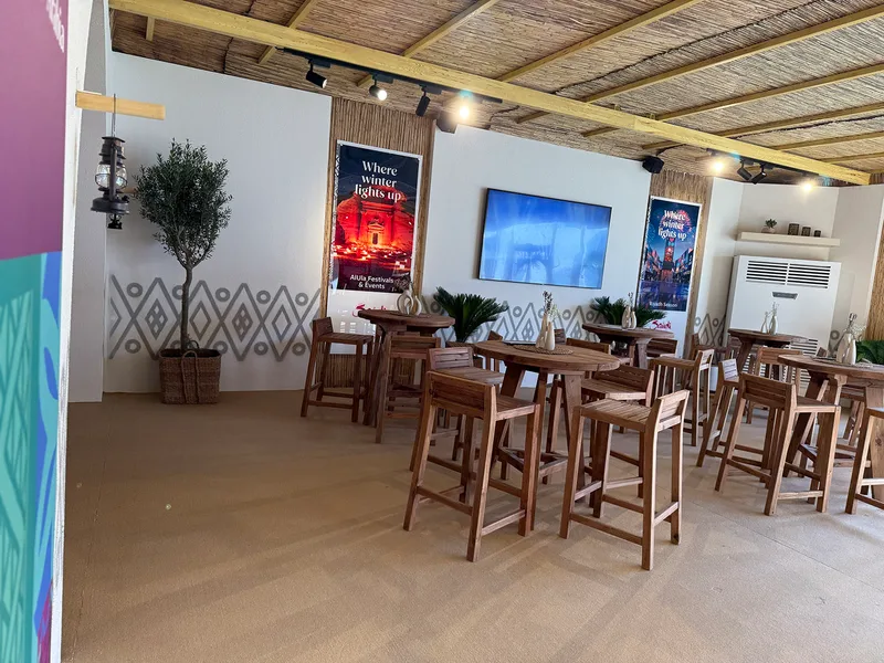Evolution Scenic covers concealing freestanding air-conditioning units within the main tent.
