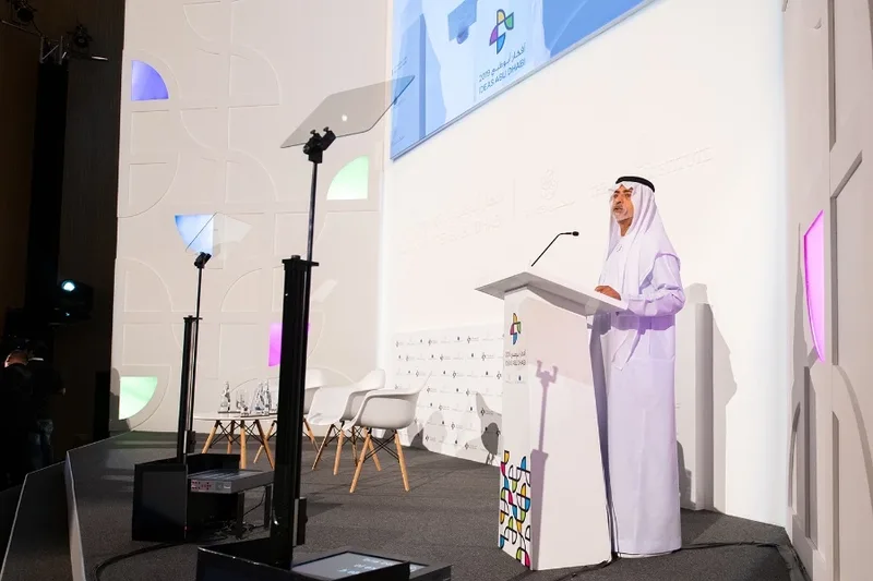 Custom scenic stage surround built for the 2019 Ideas Festival in Abu Dhabi.