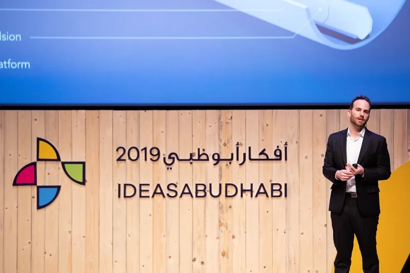 Custom scenic stage surround built for the 2019 Ideas Festival in Abu Dhabi.