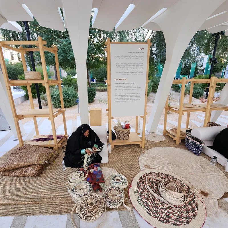 Evolution Scenic modular timber display frames at the COP28 UAE Pavilion in Dubai.