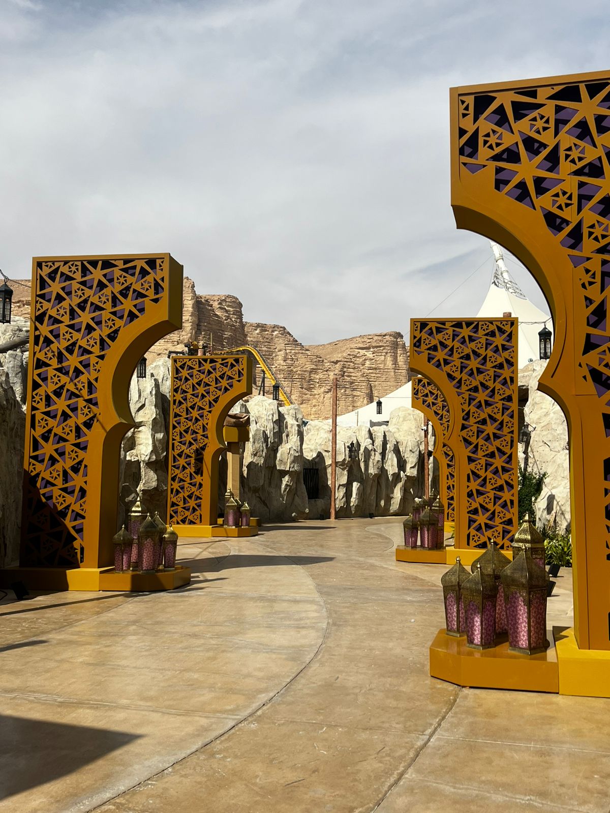 CNC-carved heritage-inspired pattern within a decorative scenic panel for cultural fabrication

