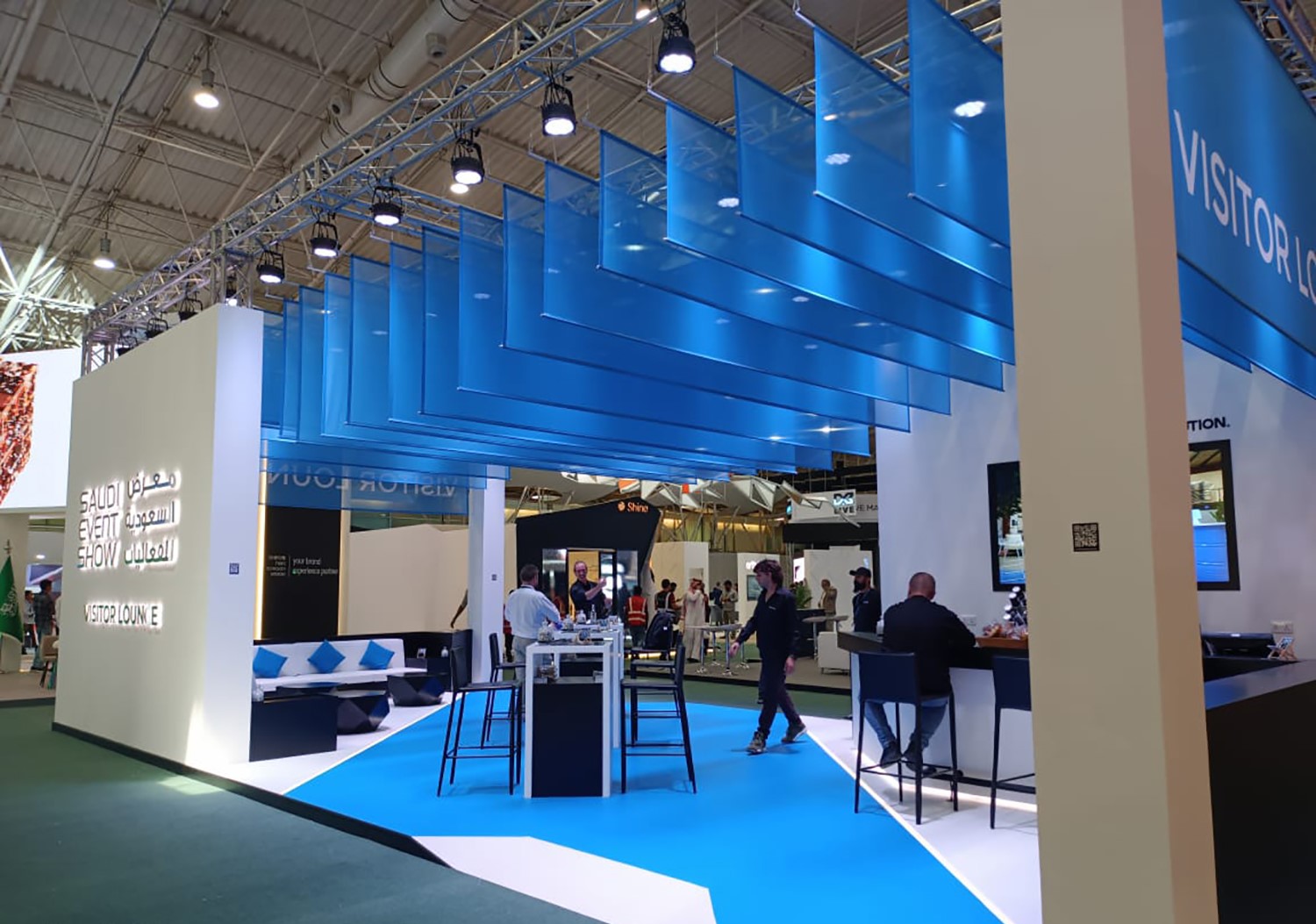 Evolution Scenic temporary exhibition architecture installed at Riyadh International Convention and Exhibition Center.