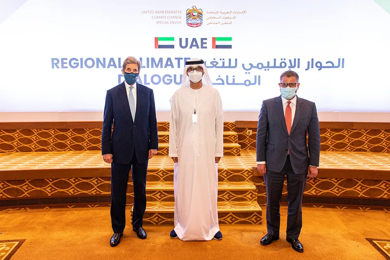 Custom stage steps and front fascia fabricated for the Abu Dhabi climate dialogue.