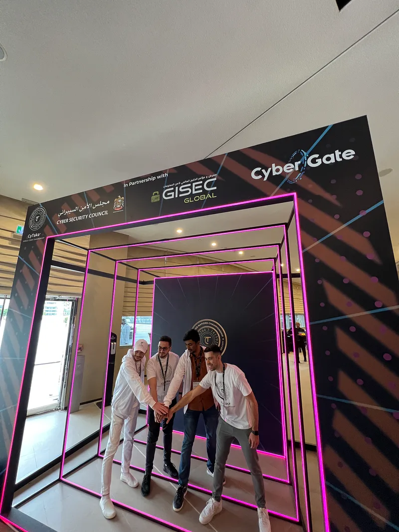 Evolution Scenic CYTAKA photo-op with nested MDF frames and printed championship graphics in Dubai