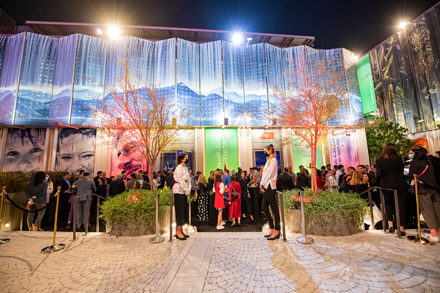 Evolution Scenic custom joinery and acrylic fabrication for Montenegro Pavilion Dubai.
