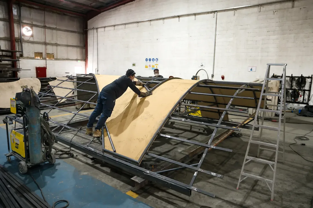 Evolution Scenic workshop fabricating durable timber and metal components for long-term scenic installations.