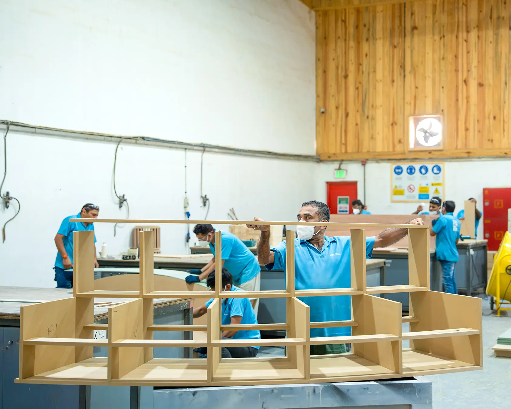 Evolution Scenic CNC router manufacturing oversized scenic components inside the workshop.
