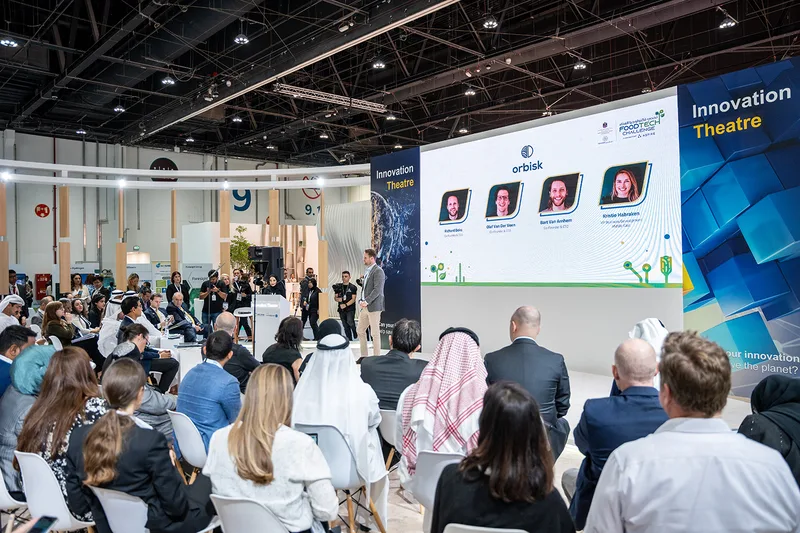 Custom exhibition structure created for FoodTech Challenge finalist food technology innovations