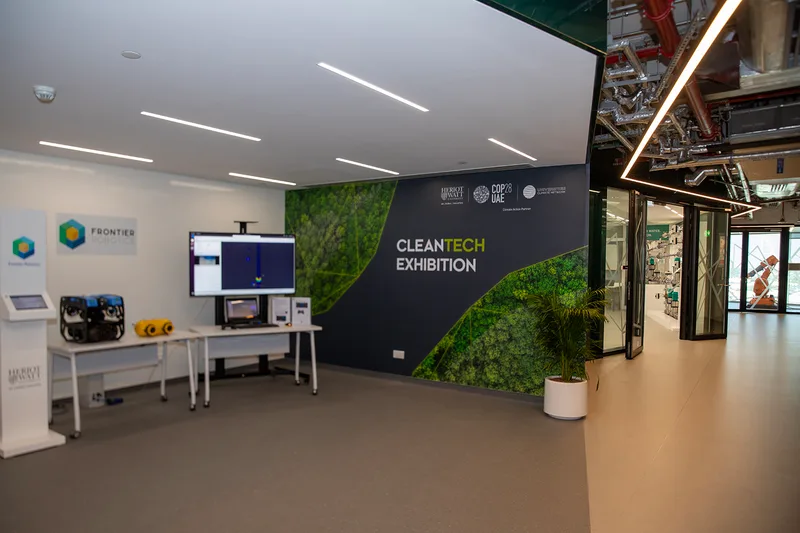 Evolution Scenic freestanding fabric-finished scenic walls creating a cohesive Climate Hub interior.