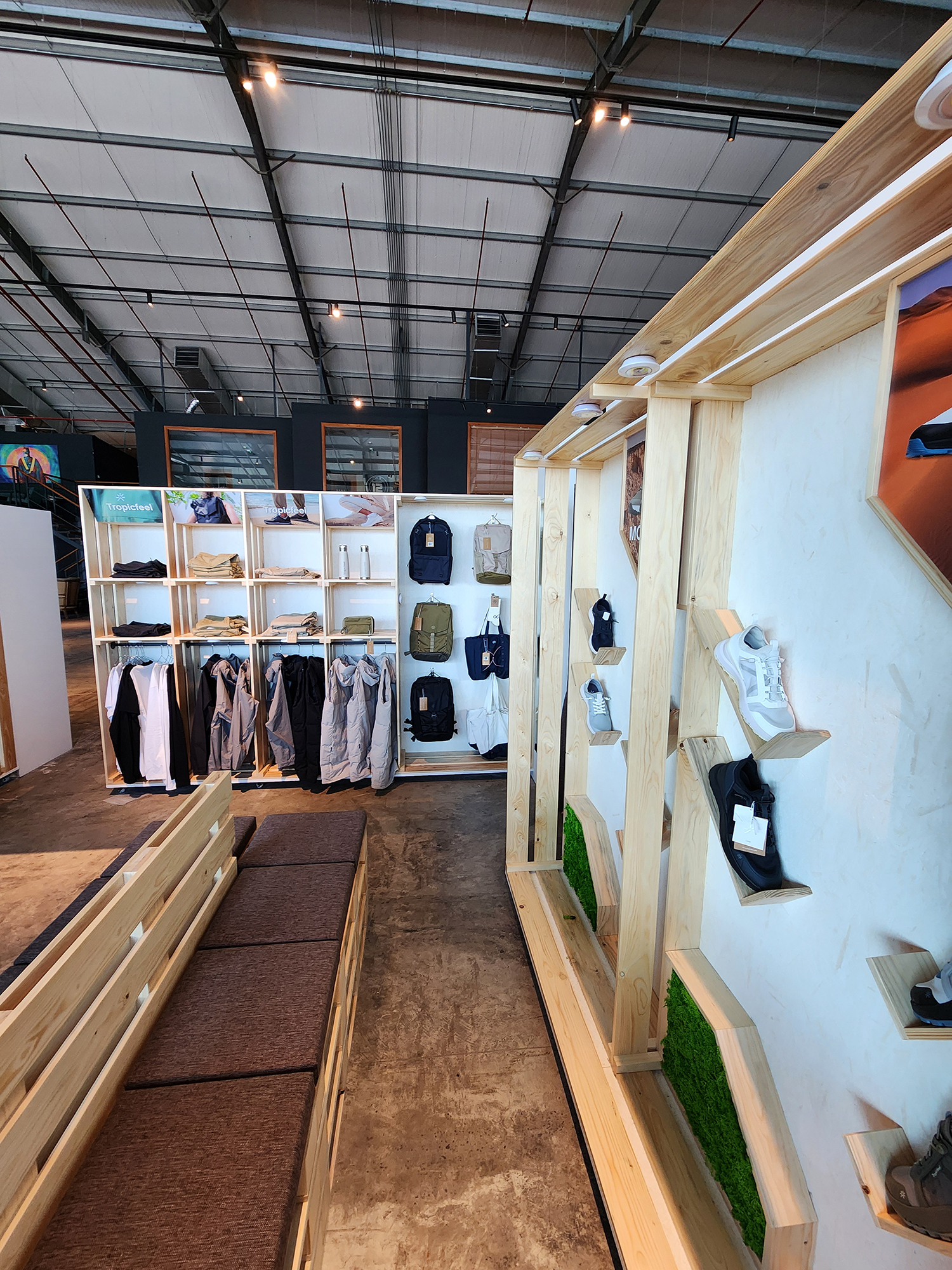 Custom retail fascias finished with Tropicfeel vinyl branding and product graphics.