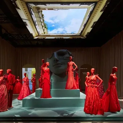 Evolution Scenic fabricated bespoke exhibition environments for the Forever Valentino Exhibition at M7 Doha.