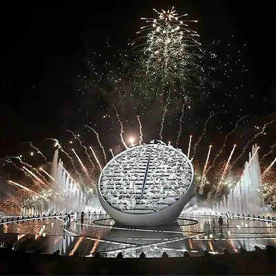 UAE Golden Jubilee skyline formed from one hundred custom telescopic structures.