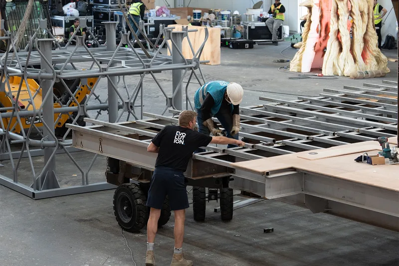 Evolution Scenic CNC production of repeated components for a modular touring environment