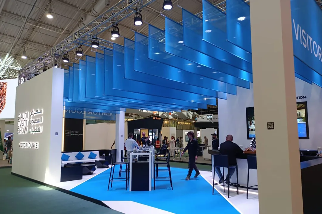 Evolution Scenic temporary exhibition architecture installed at Riyadh International Convention and Exhibition Center.