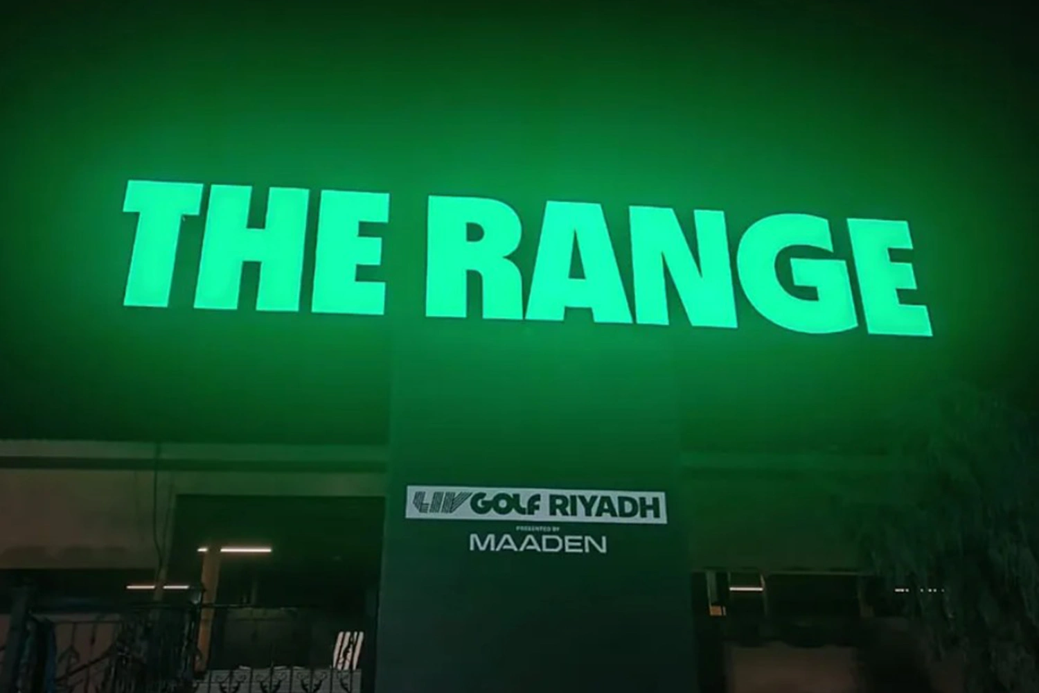 Six-metre Range sign scaffold tower with a fully DMX-controlled scenic lightbox.