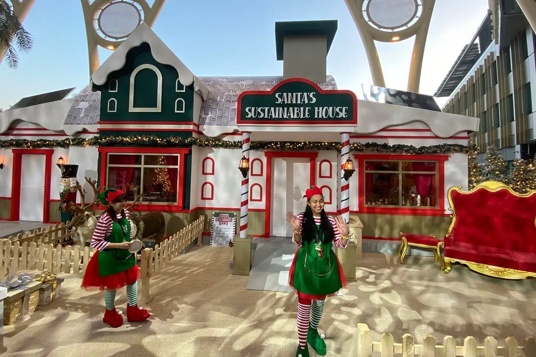 Evolution Scenic custom Santa’s House with detailed festive architectural scenic construction.
