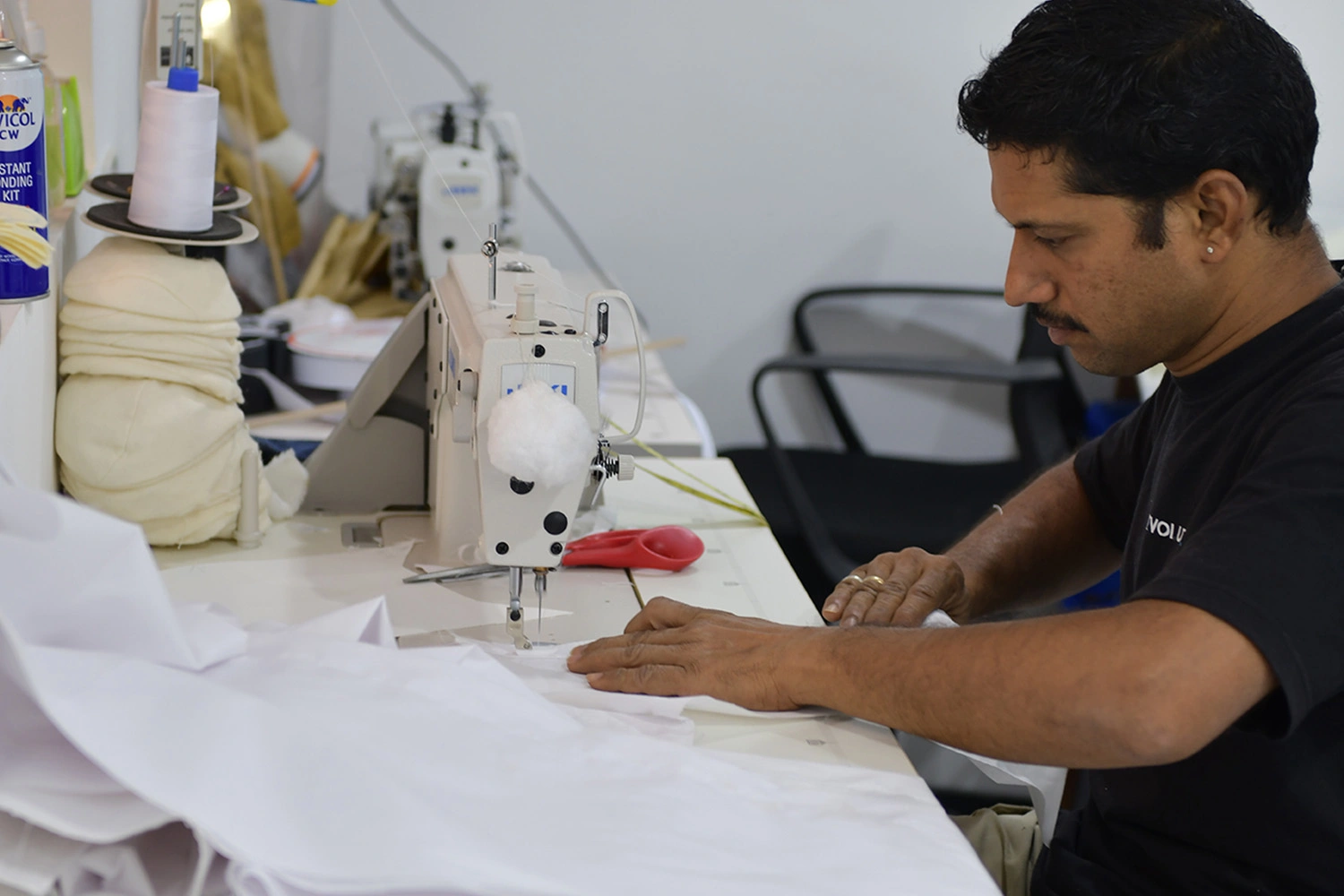Evolution Scenic soft goods fabrication with reinforced hems and drape attachment details

