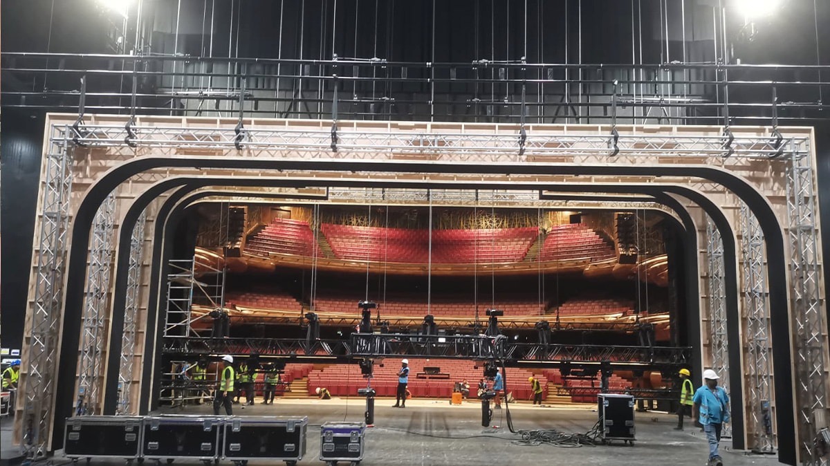Evolution Scenic technical development coordinating scenic structures with integrated equipment requirements
