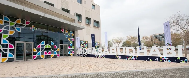 Evolution Scenic temporary festival architecture installed across NYU Abu Dhabi campus.