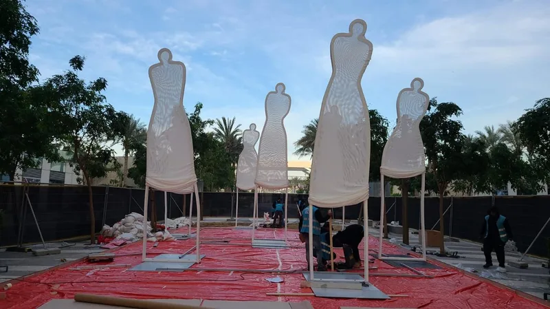 Installation of Musk Spectre figures at Expo City for Dubai Light Festival 2024