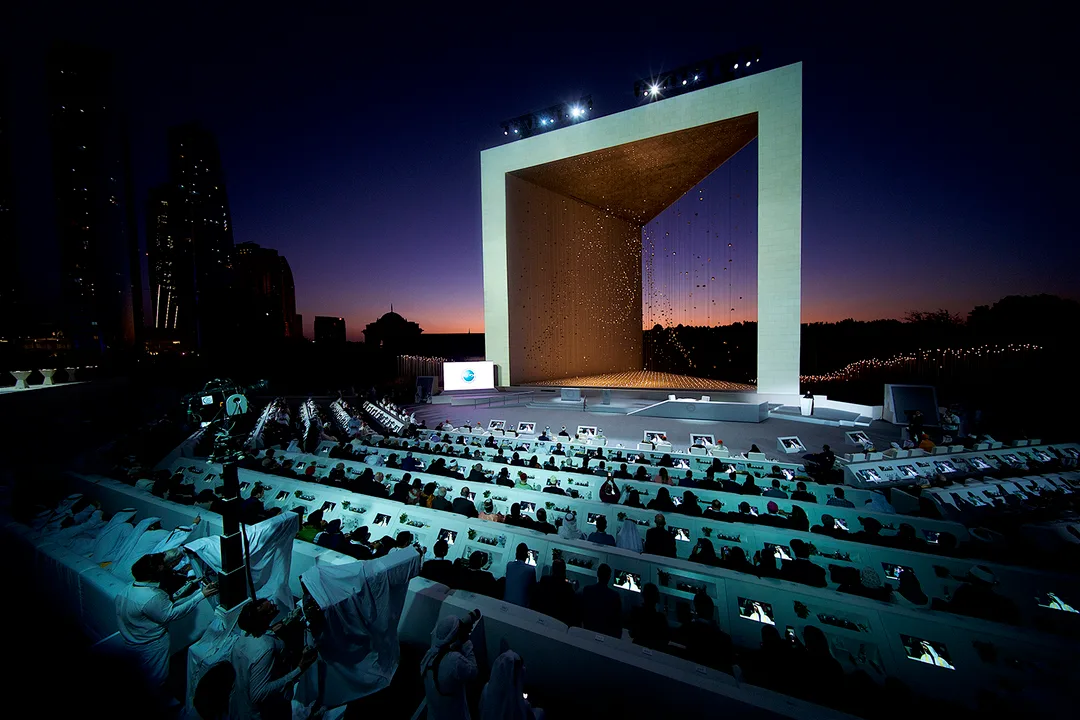 Evolution Scenic illuminated mashrabiya façade built for The Founder’s Memorial in Abu Dhabi.