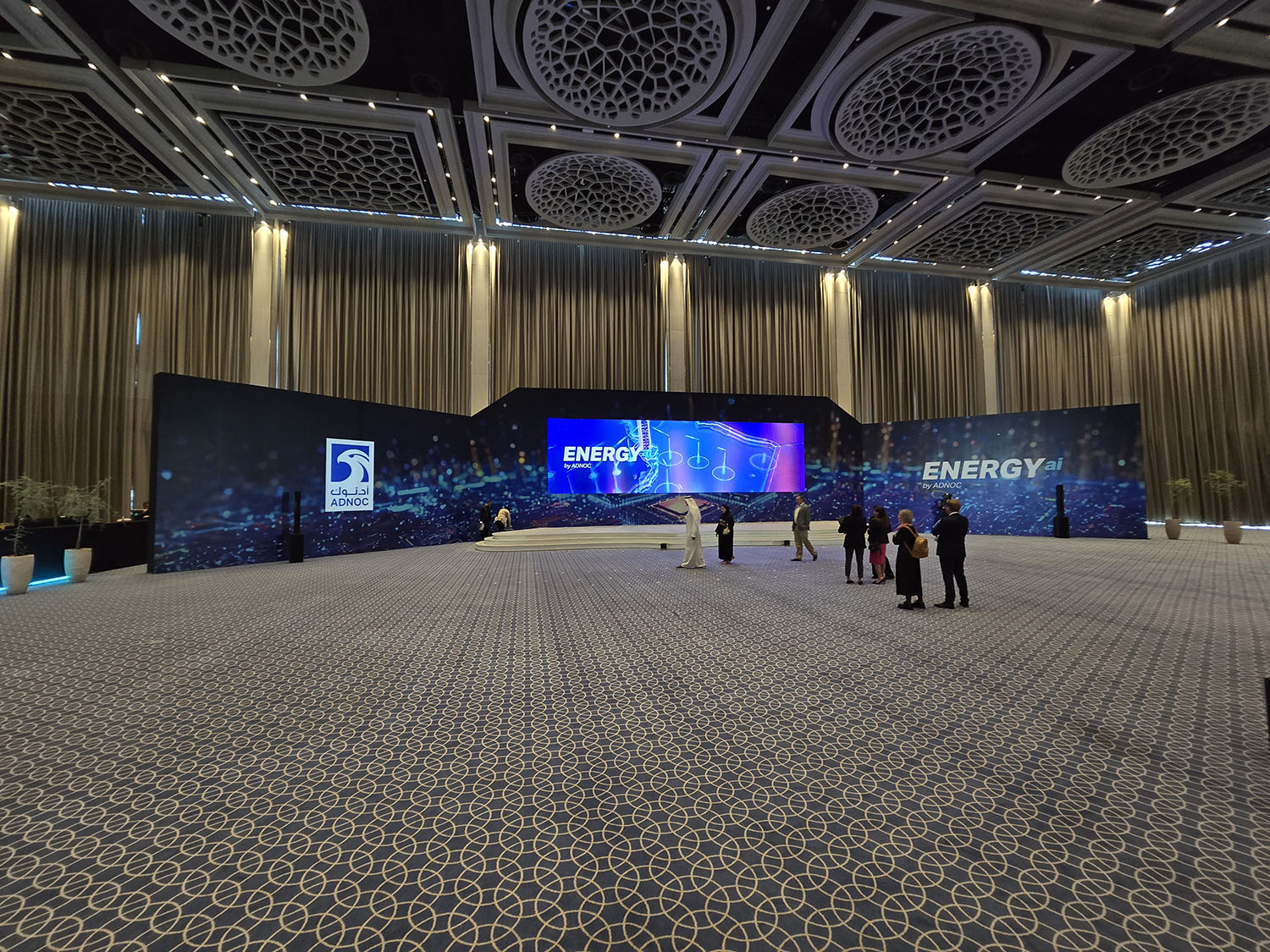 Evolution Scenic integrated stage architecture combining timber construction, graphics and screen surrounds