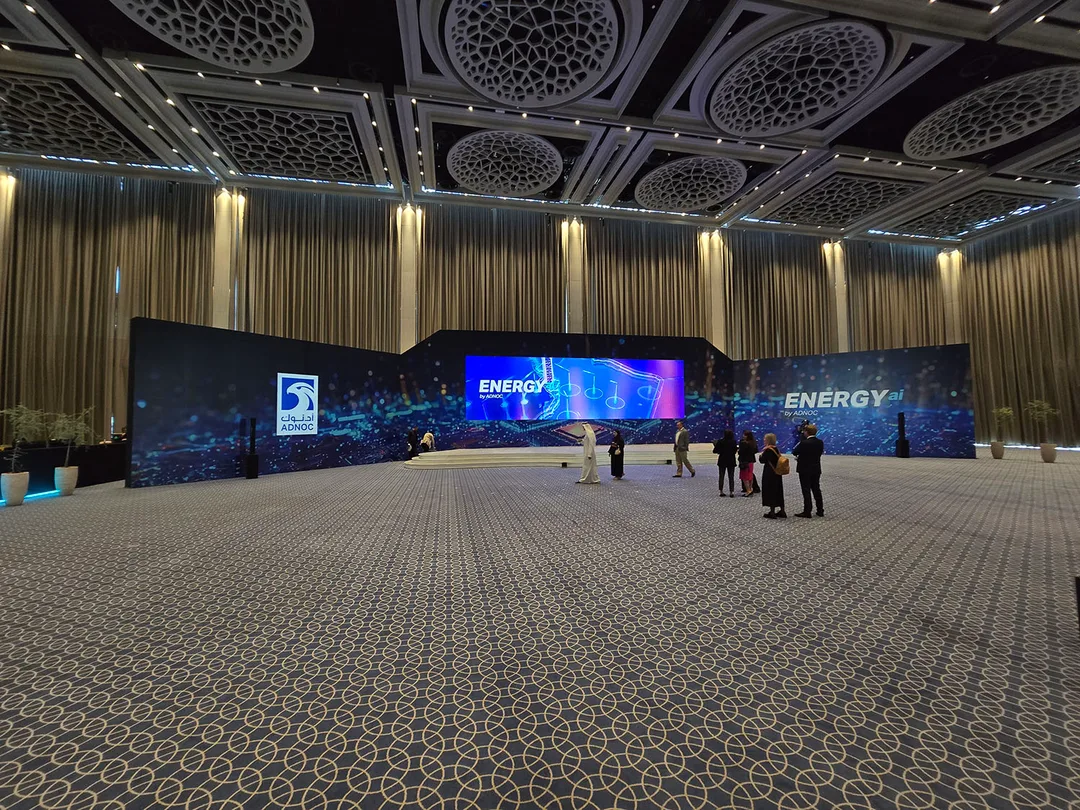 Evolution Scenic integrated stage architecture combining timber construction, graphics and screen surrounds