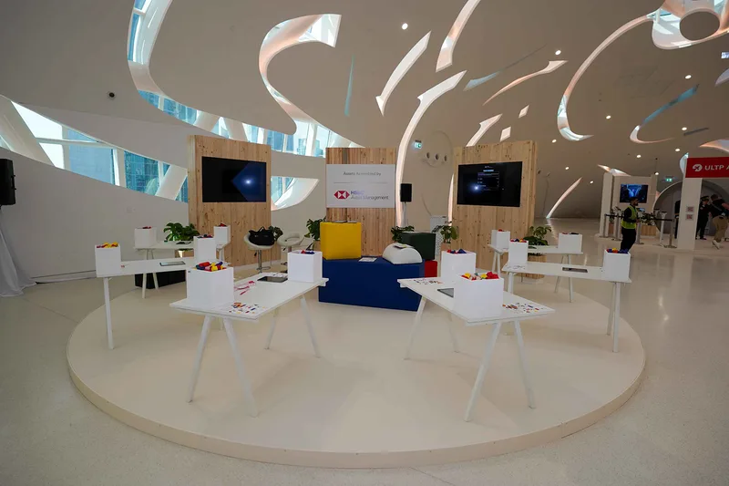 Corporate event activation with interactive display furniture