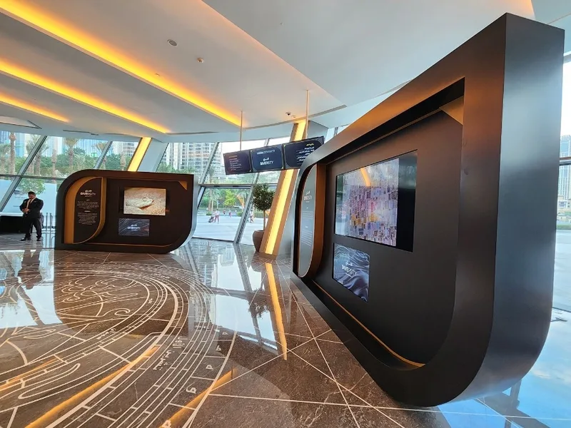 Multiple-Spray-painted MDF gallery wall with curved corners