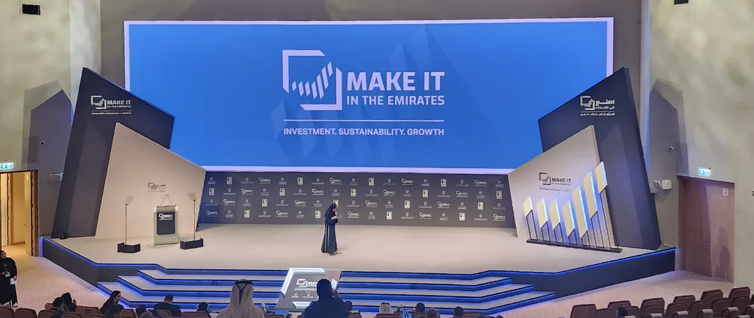 Evolution Scenic main stage and integrated scenic architecture for Make it in the Emirates Abu Dhabi.