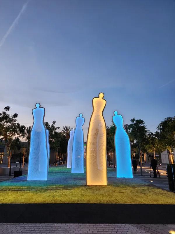 Musk lighting Structures at Dubai Light Festival 2024 Night View