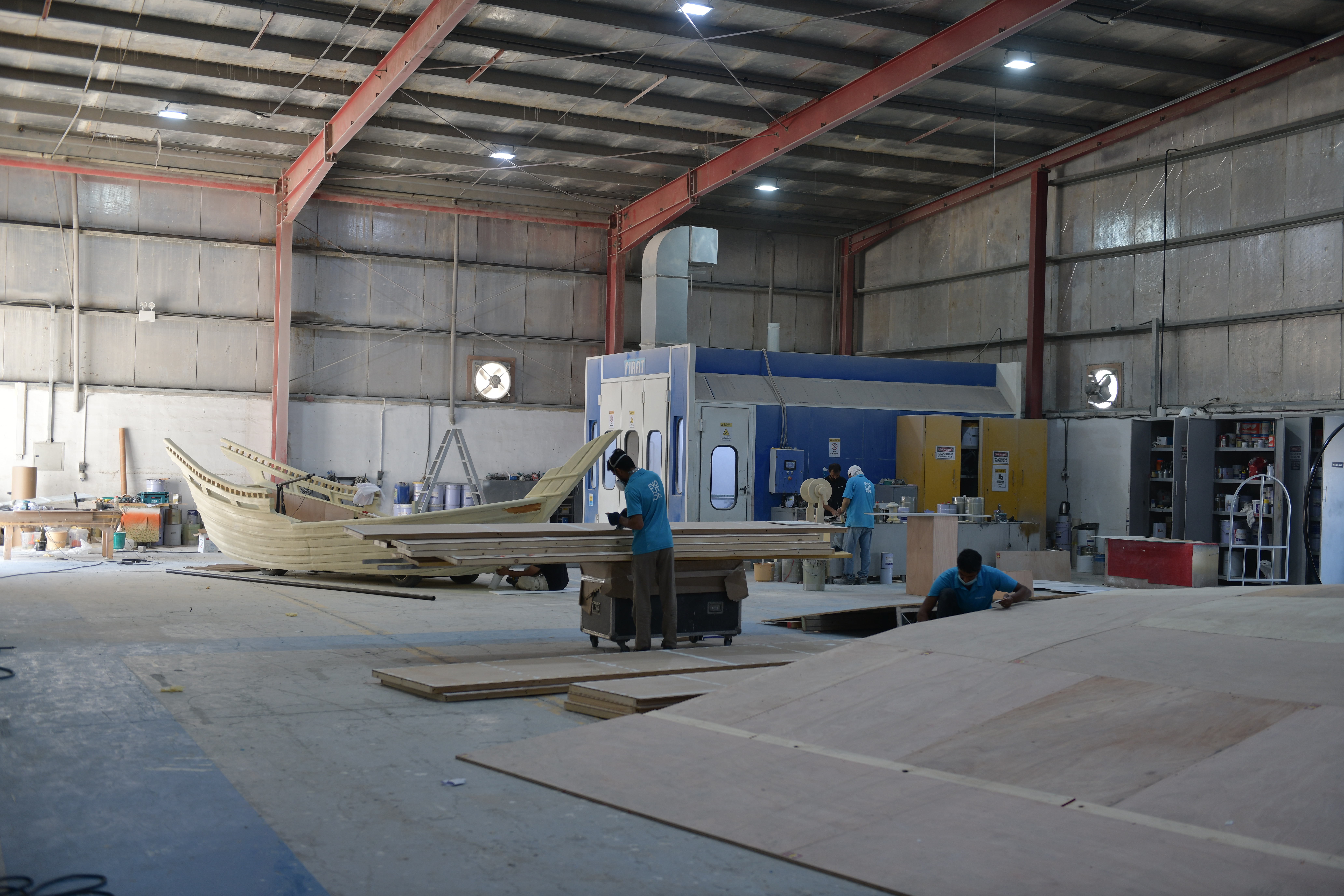 Alternative timber and metal build methods for the same scenic wall design

