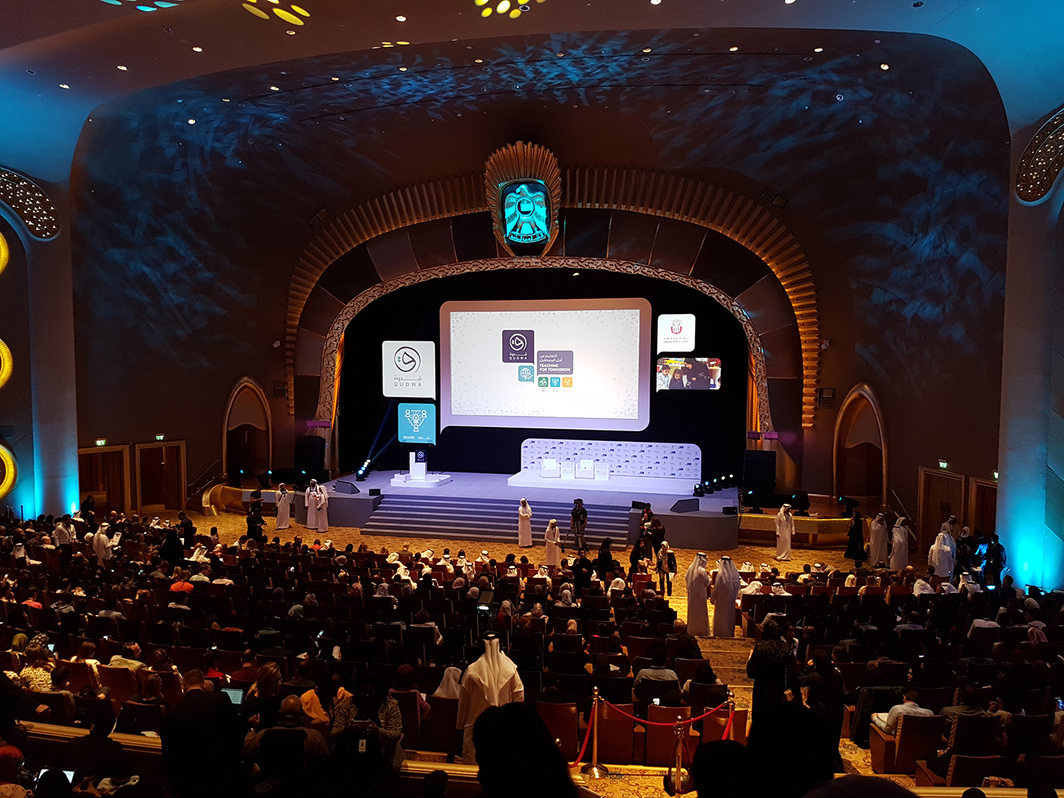 Evolution Scenic main auditorium stage and black scenic backdrop at Emirates Palace.