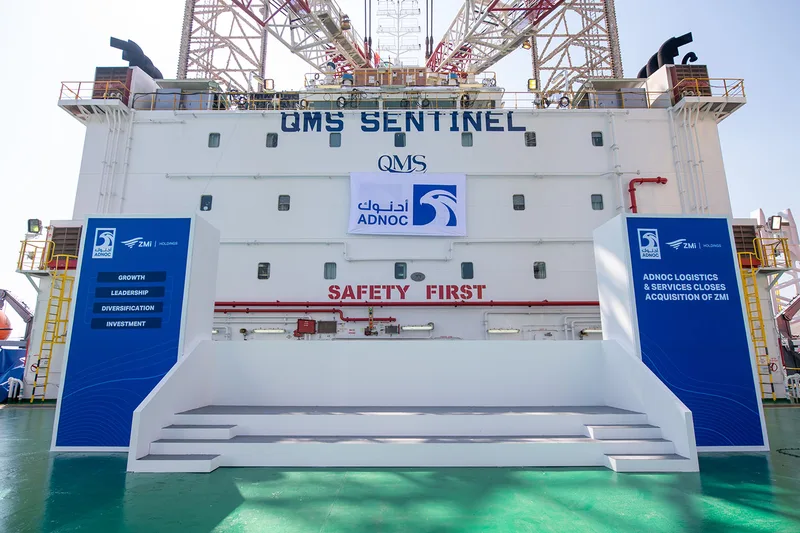 Evolution Scenic custom steel photo platform aboard Sentinel Barge in Abu Dhabi.