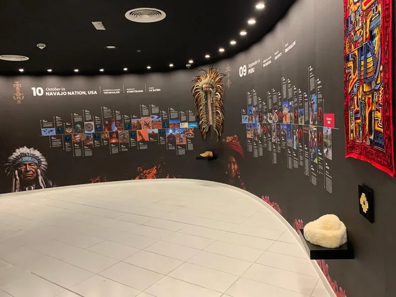 Slovenia Pavilion exhibition fitout combining curved walls, modular galleries and display joinery.