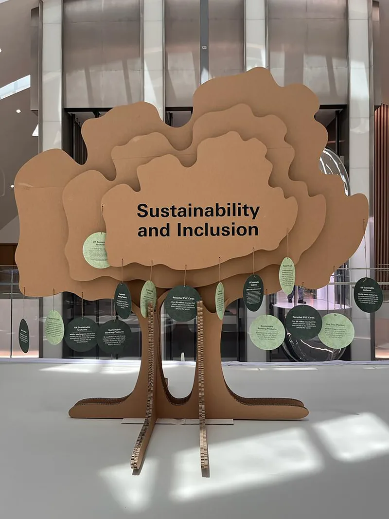 Sustainability and Inclusion sculptural display installation
