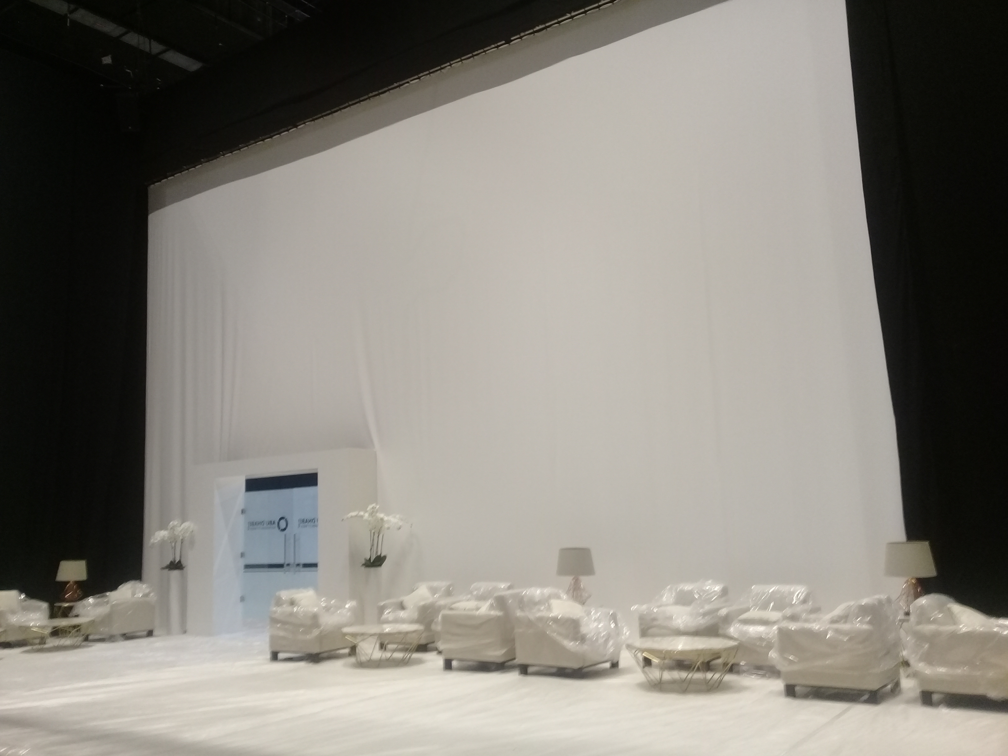 Architectural tensioned fabric wall with a smooth surface and concealed perimeter fixings.
