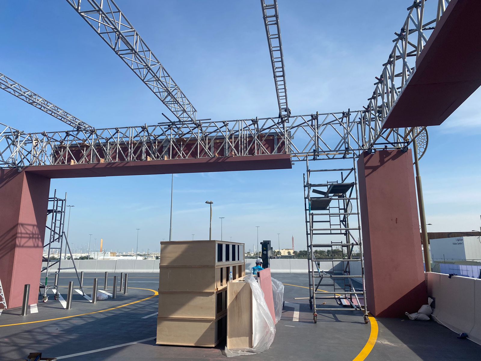 Engineered scenic frame maintaining precise alignment across rigid finished wall panels.
