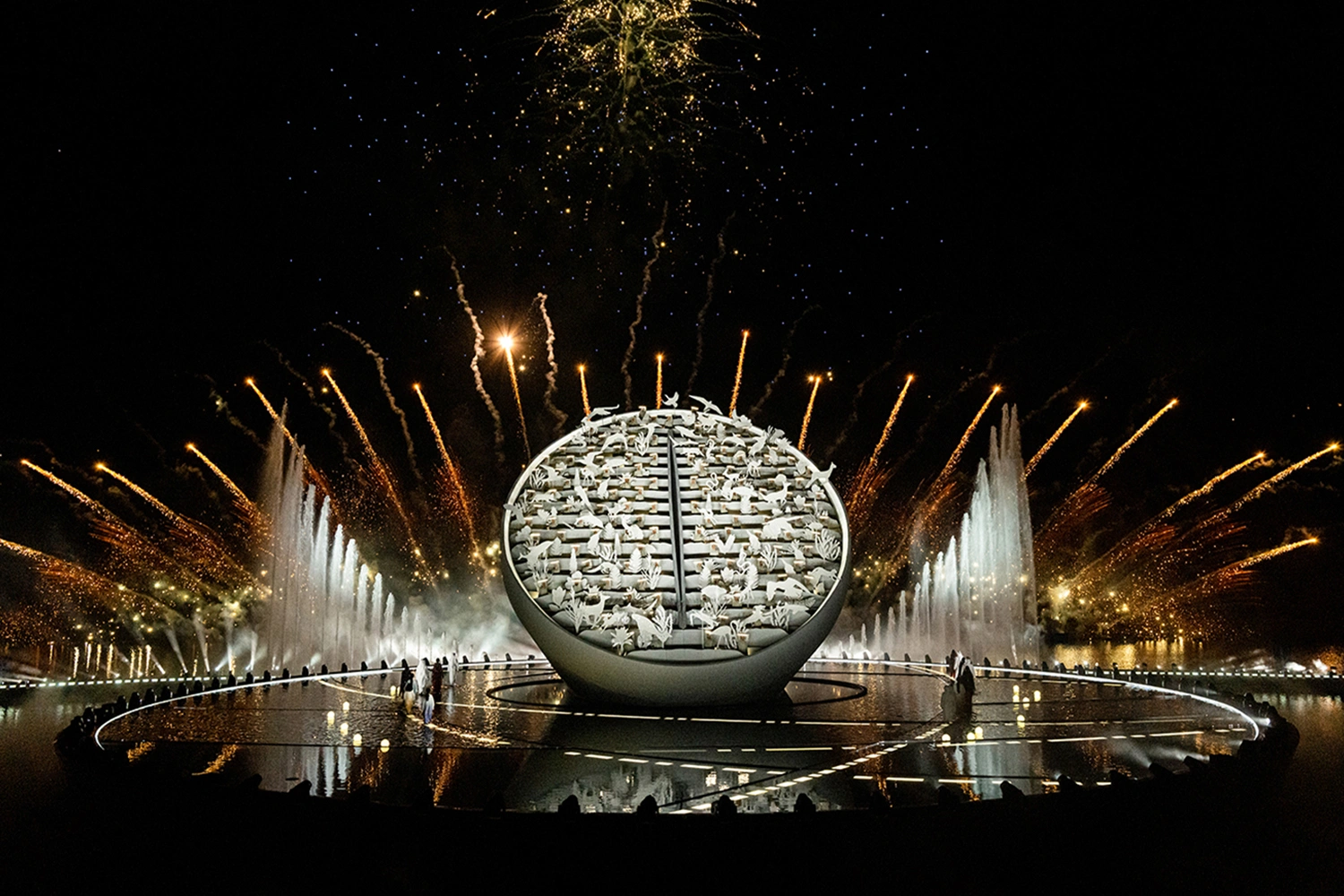 UAE Golden Jubilee skyline formed from one hundred custom telescopic structures.