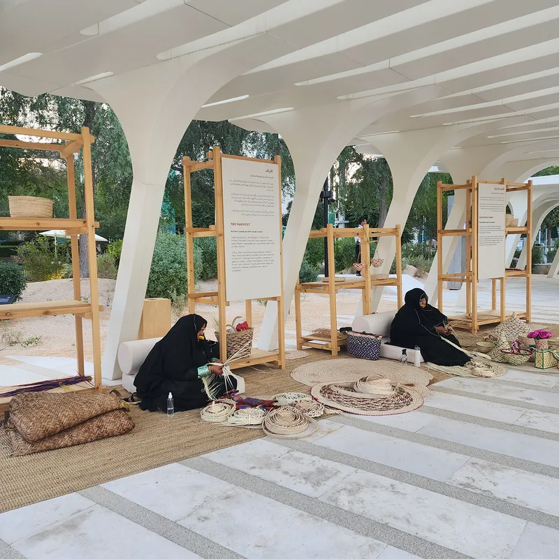 Evolution Scenic modular timber display frames at the COP28 UAE Pavilion in Dubai.
