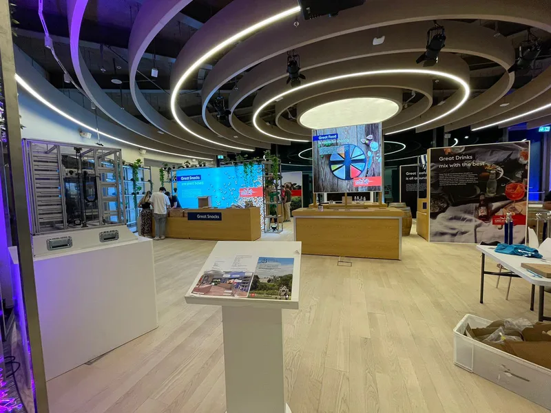 Evolution Scenic timber and MDF interior elements fabricated for the UK Pavilion at Expo 2020 Dubai.