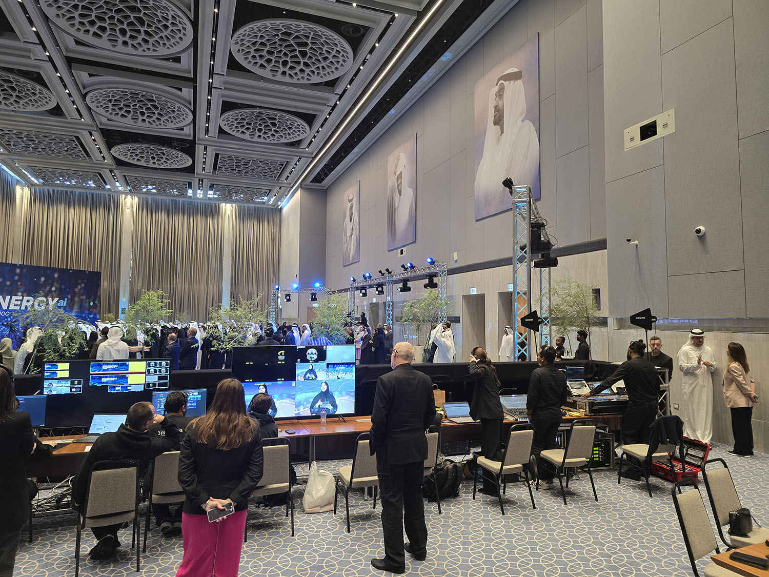 Evolution Scenic fabricated branded scenic environment for the ADNOC AI Pledge in Abu Dhabi.