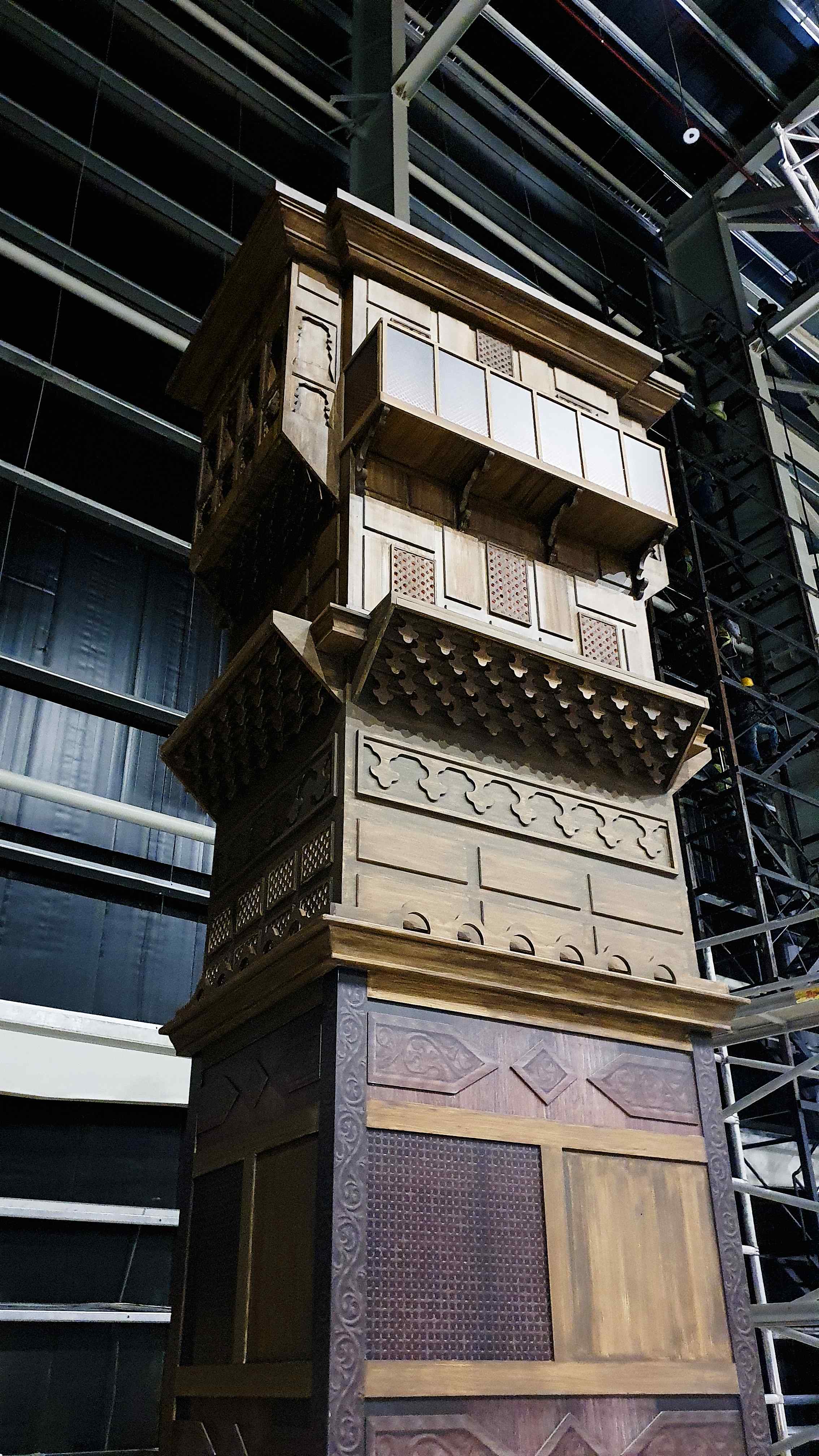 Completed scenic hero feature with reinforced fixing system shown behind