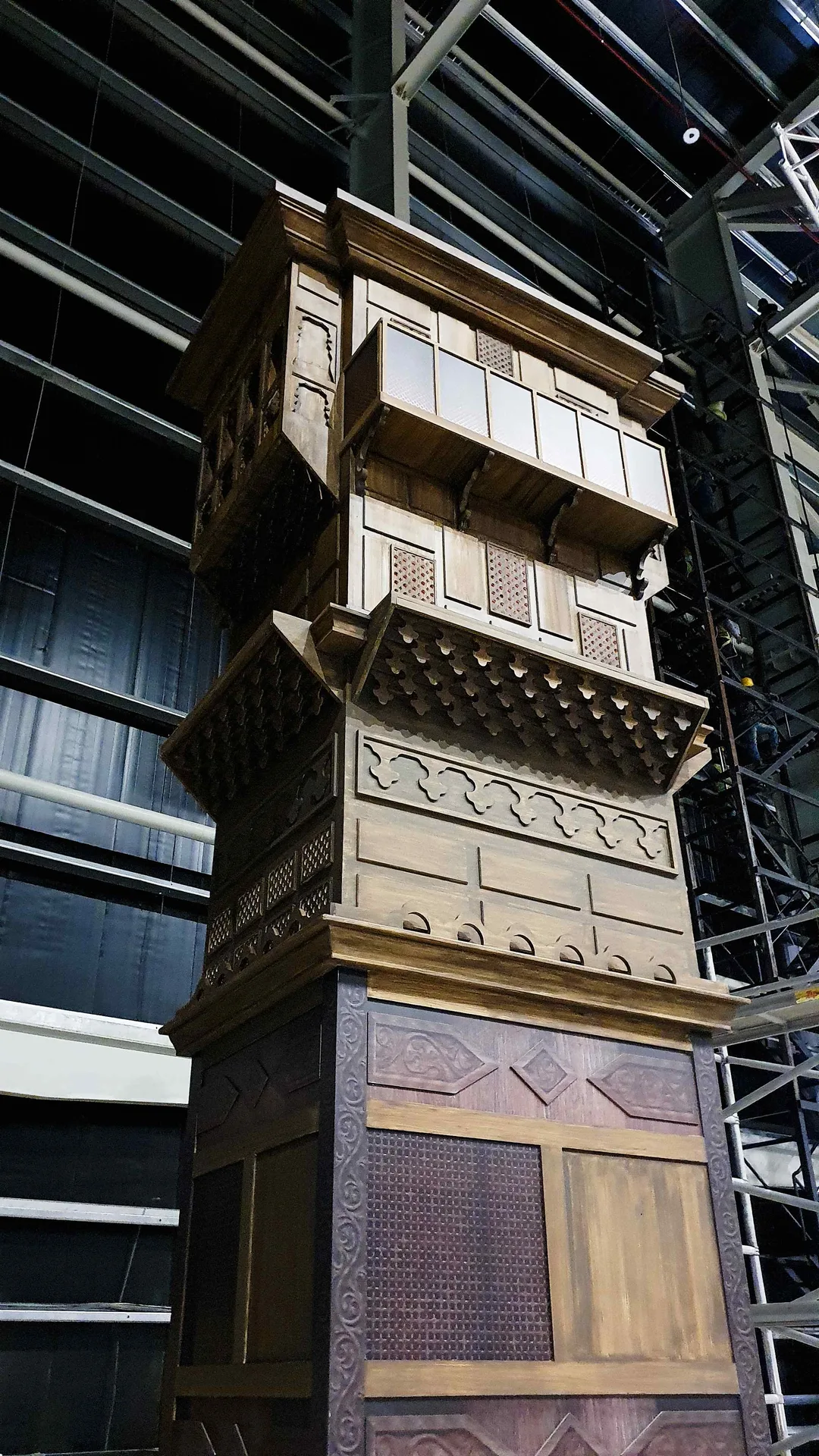 Completed scenic hero feature with reinforced fixing system shown behind